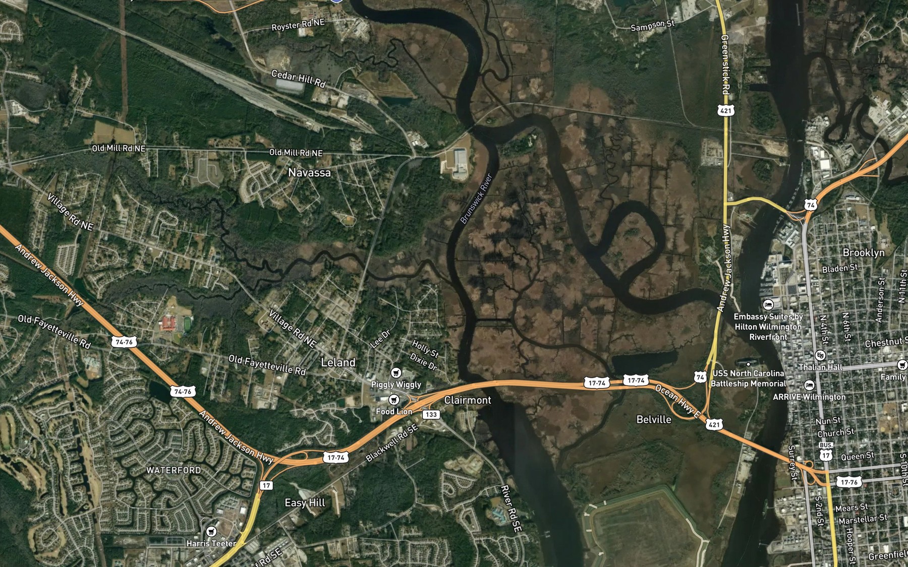 Satellite map of the Sturgeon Creek