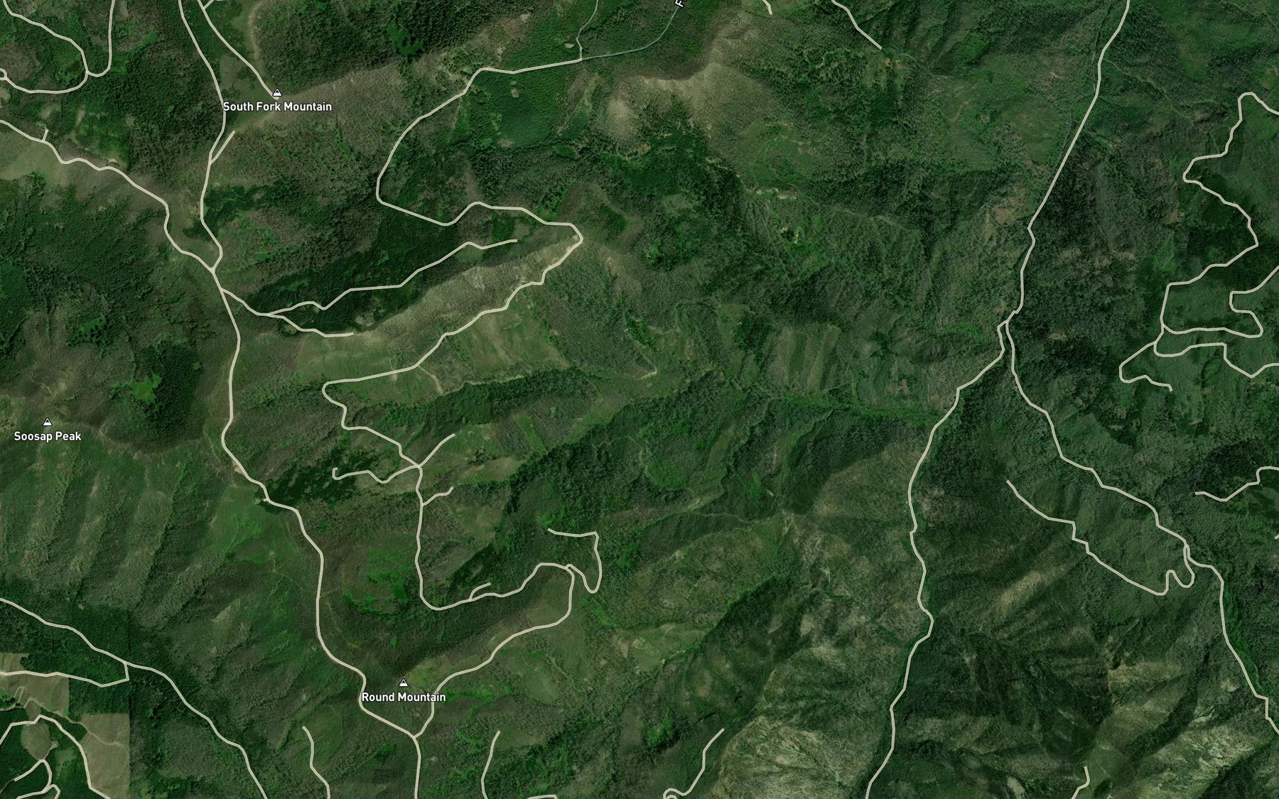Satellite map of the Shovel Creek