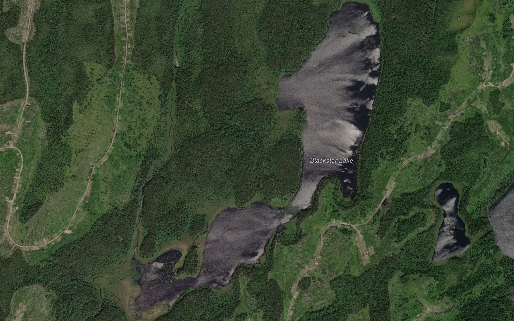 Satellite map of the Blackstar Lake