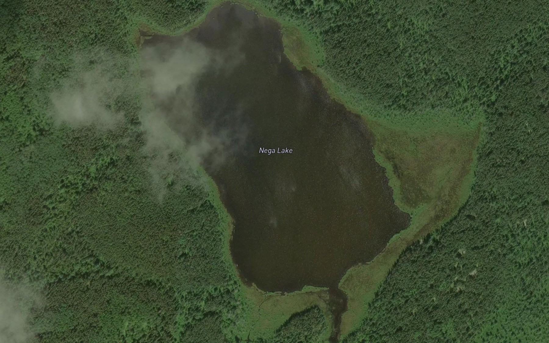Satellite map of the Nega Lake
