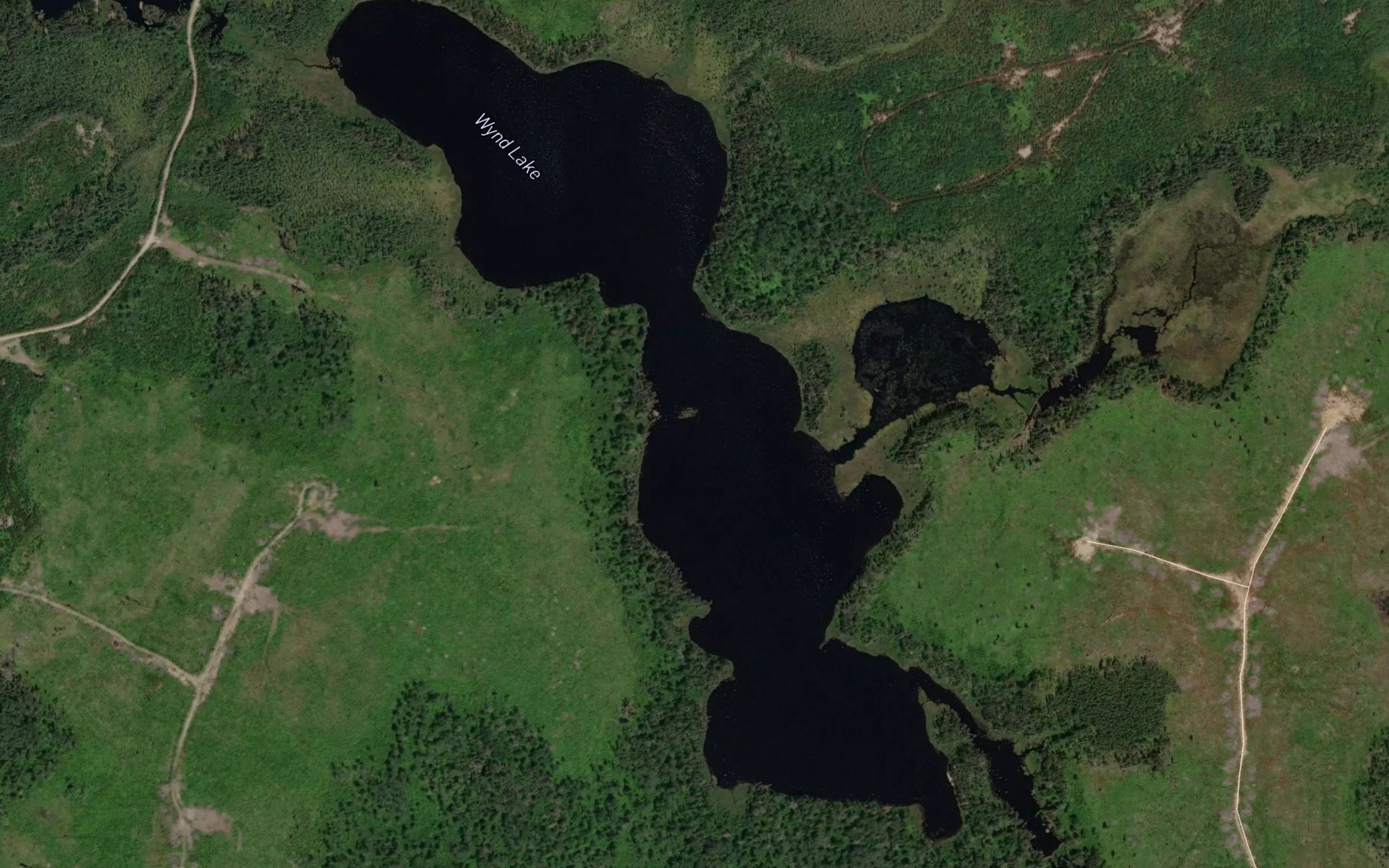 Satellite map of the Wynd Lake