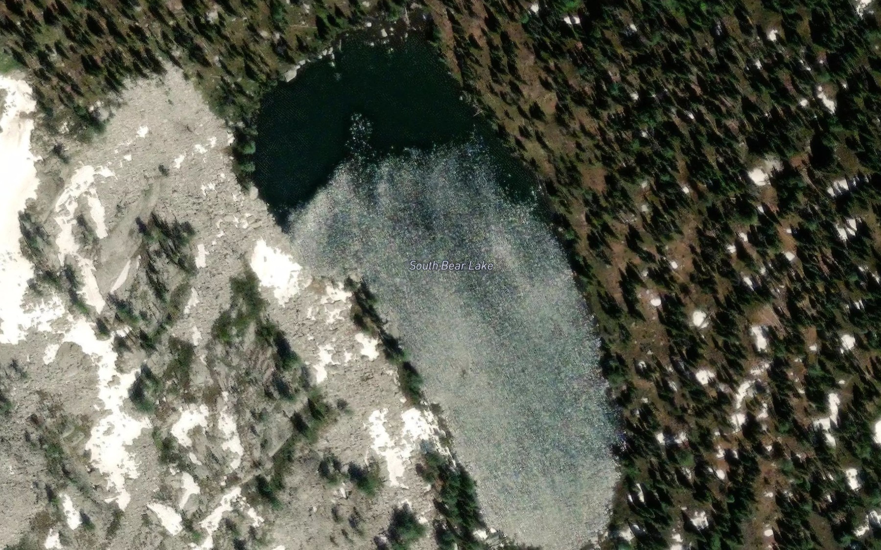 Satellite map of the South Bear Lake