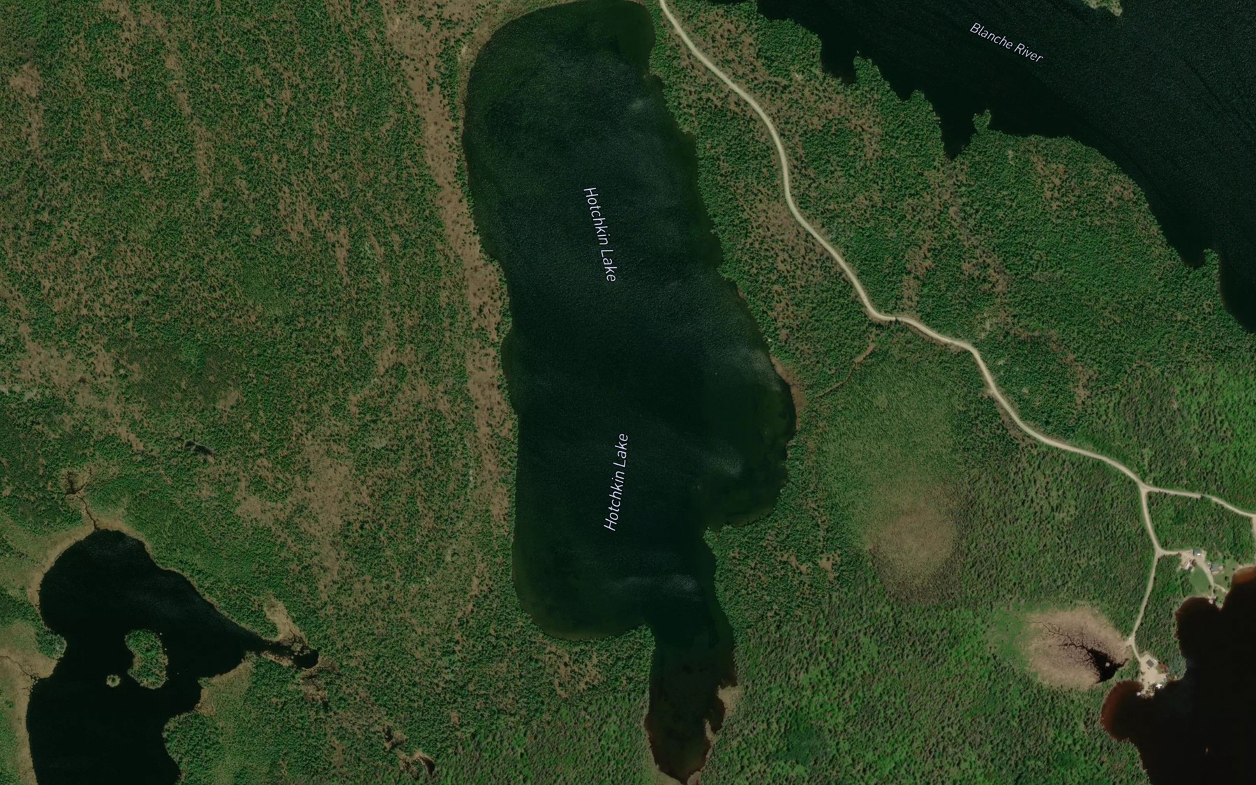 Satellite map of the Hotchkin Lake