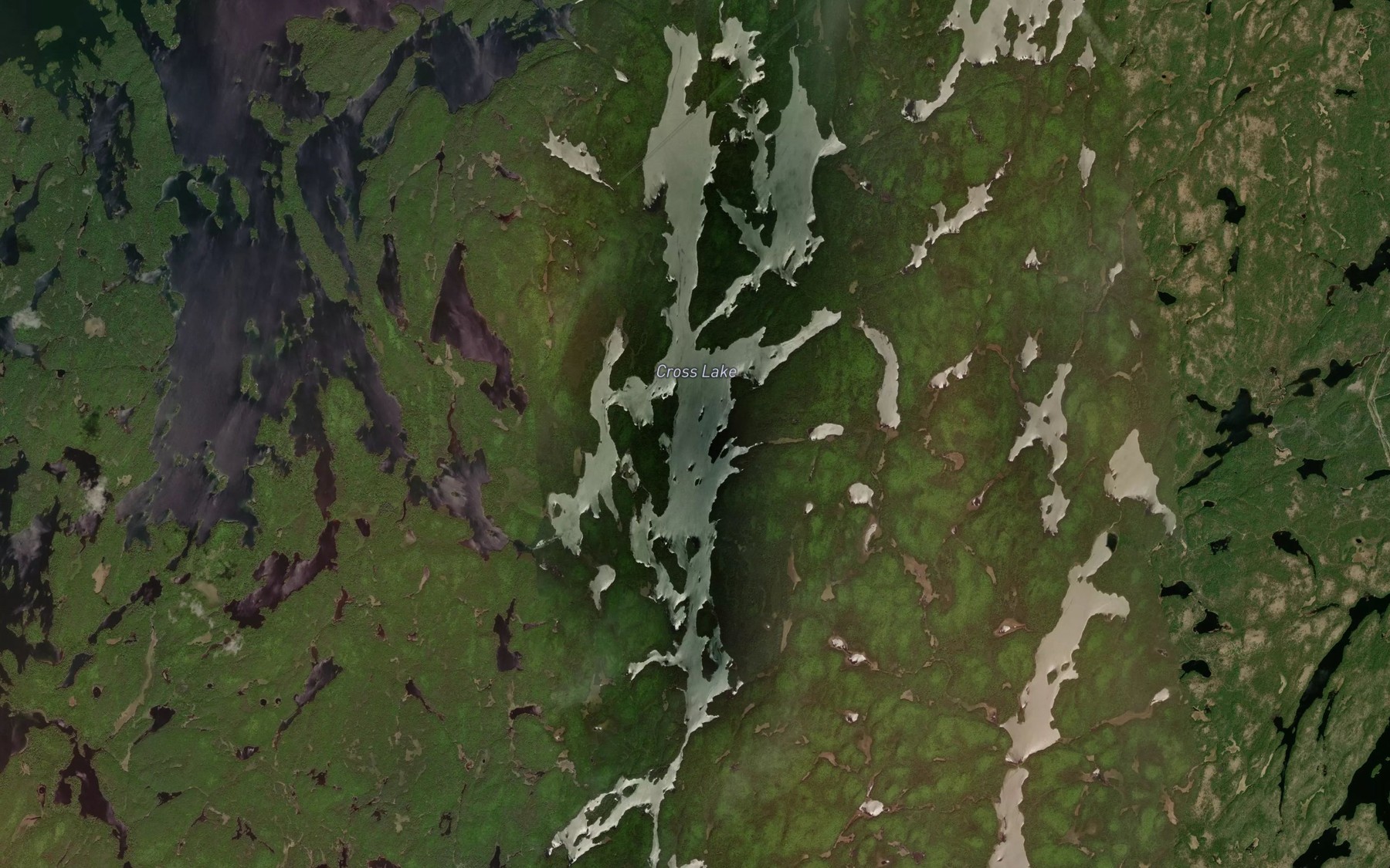 Satellite map of the Cross Lake