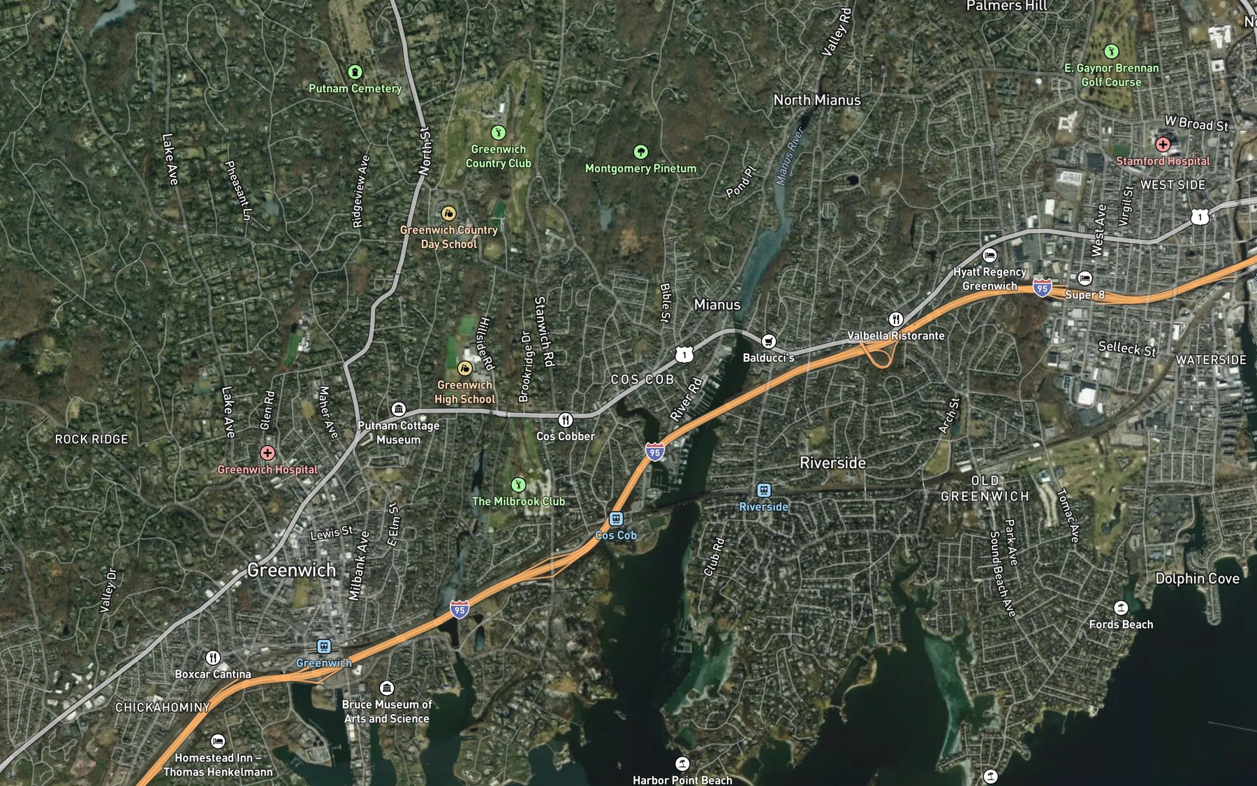 Satellite map of the Brothers Brook