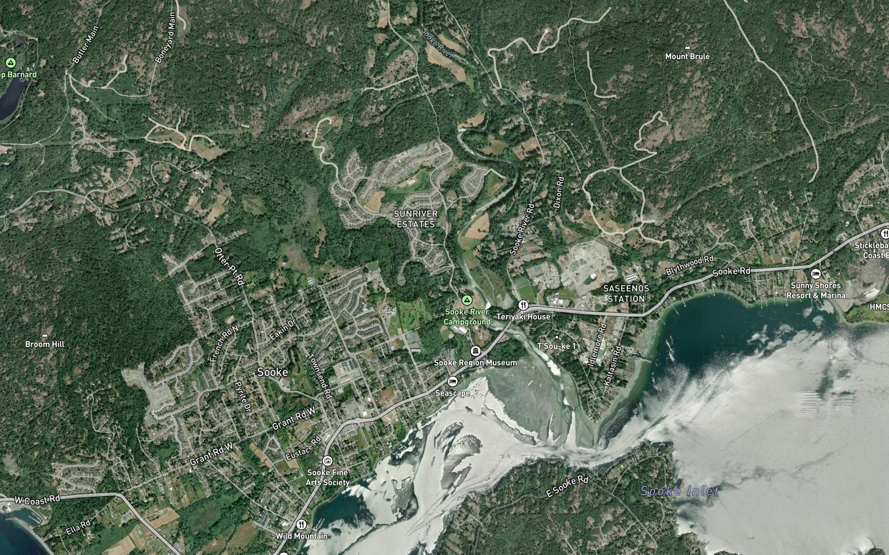Satellite map of the De Mamiel Creek