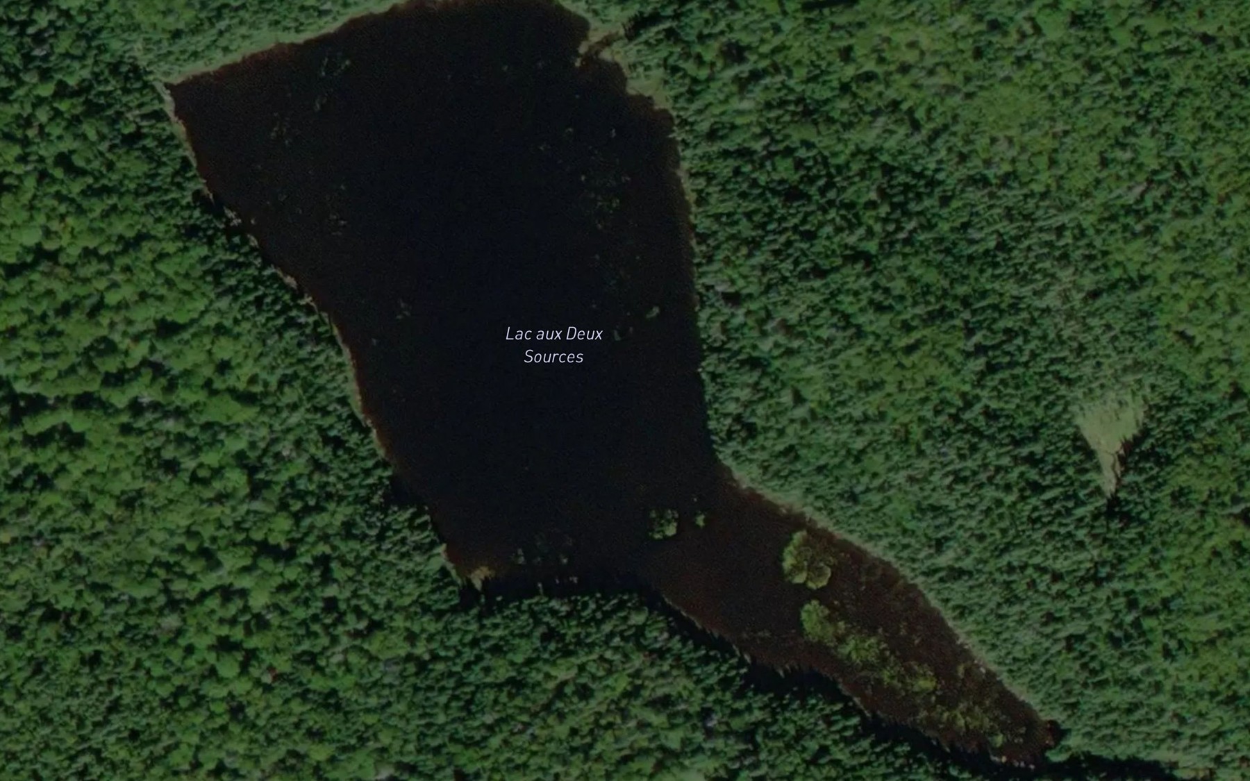 Satellite map of the Lac aux Deux Sources