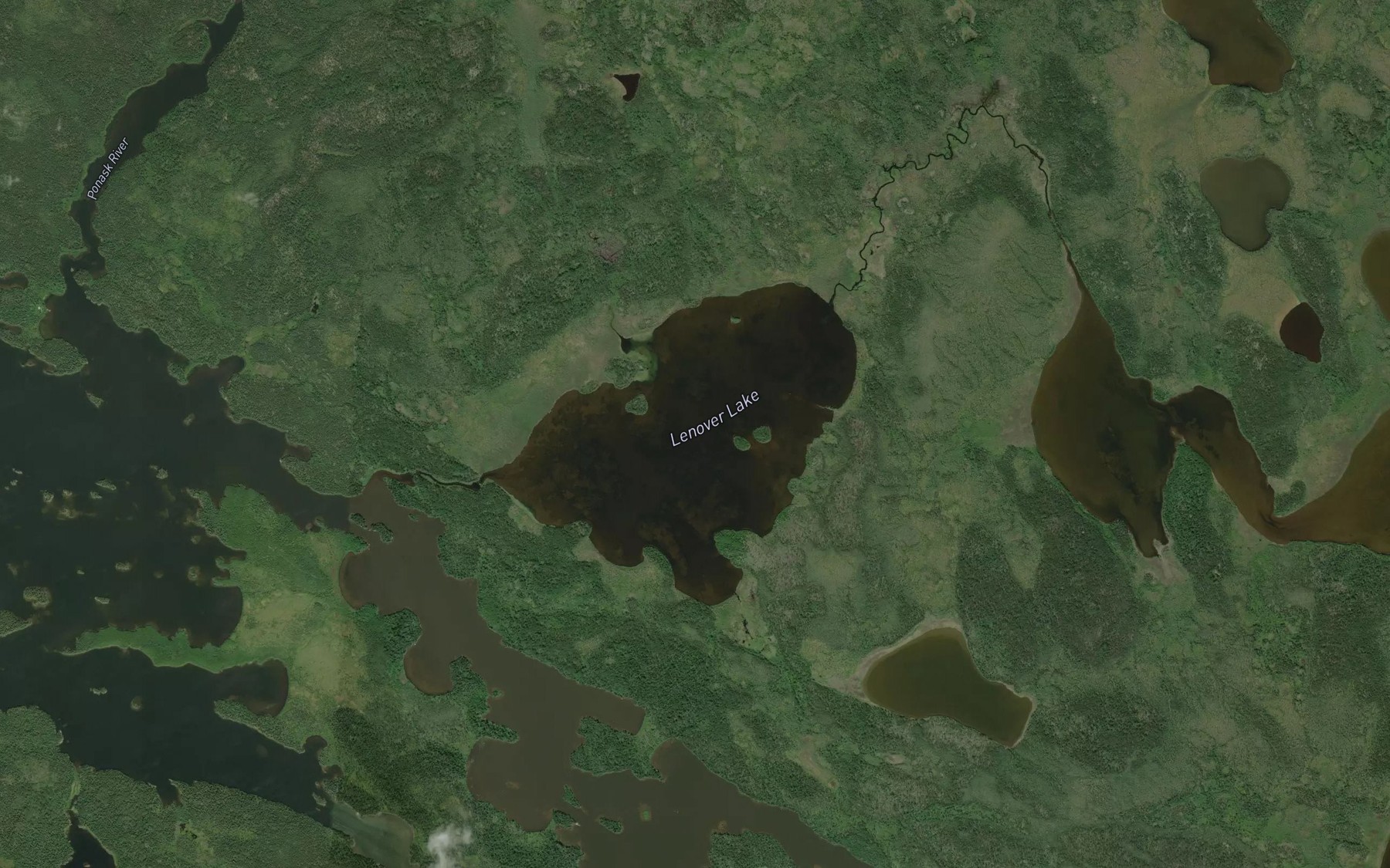 Satellite map of the Lenover Lake