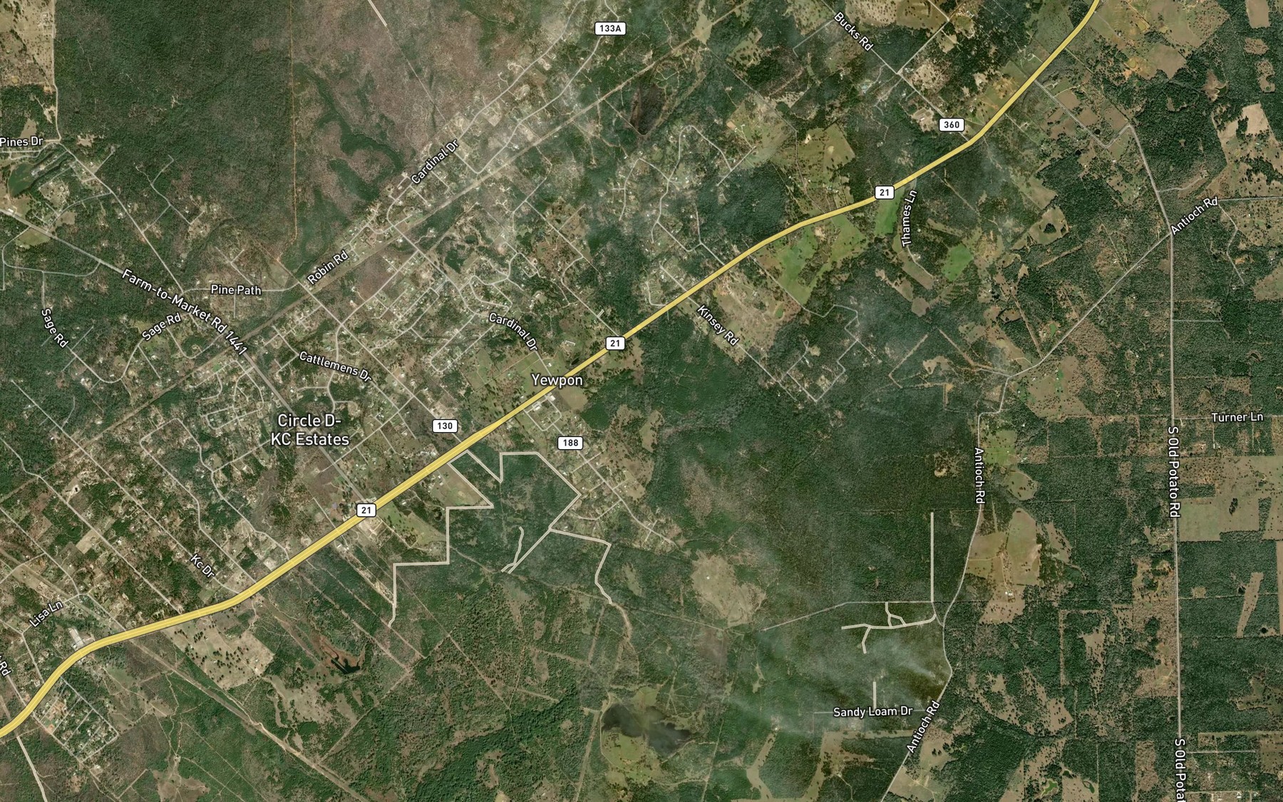 Satellite map of the Price Creek