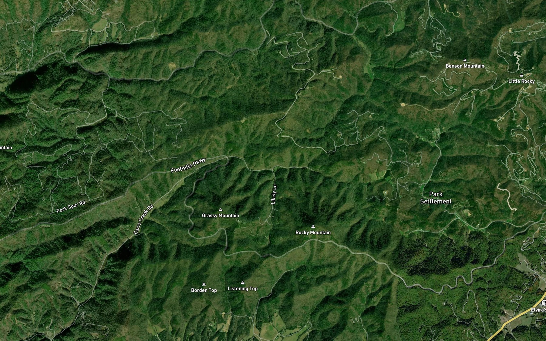 Satellite map of the Swampy Branch