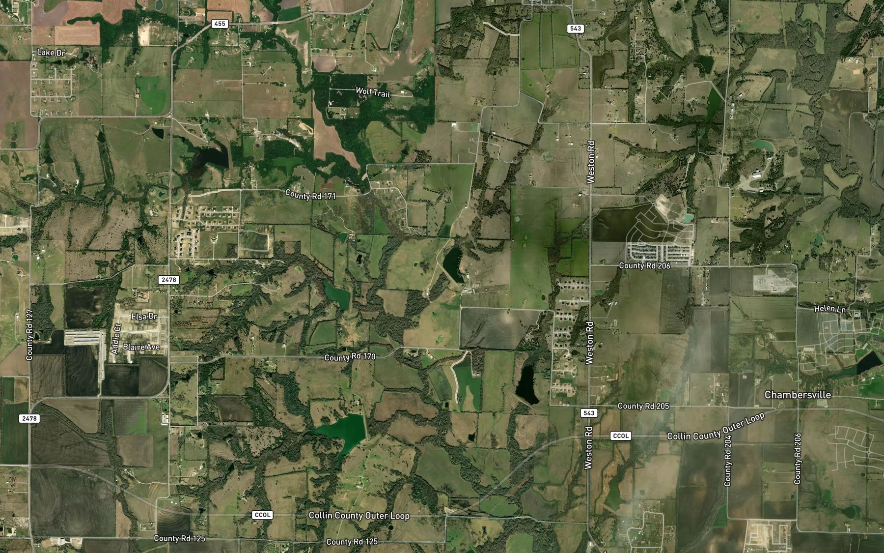 Satellite map of the Soil Conservation Service Site 10 Reservoir