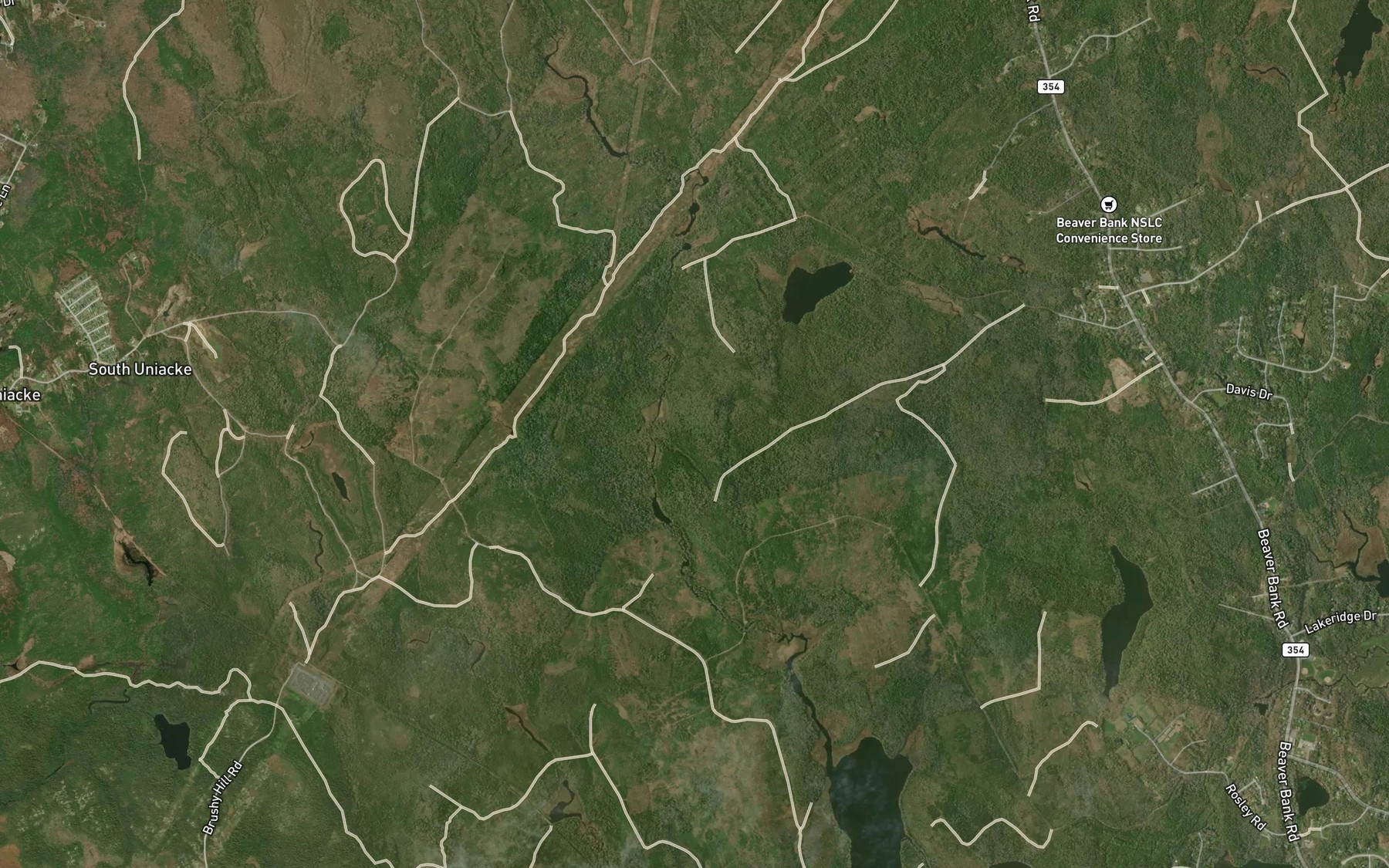 Satellite map of the Drinking Hole Brook