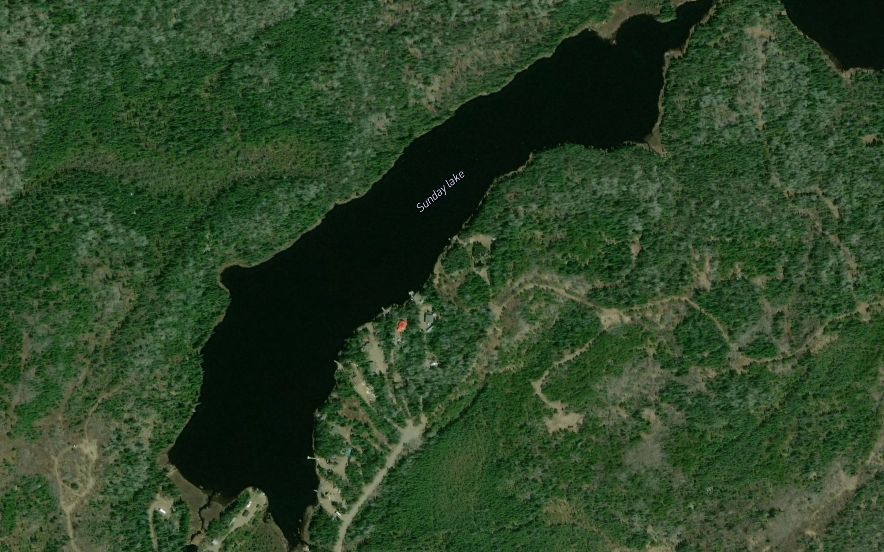 Satellite map of the Sunday Lake