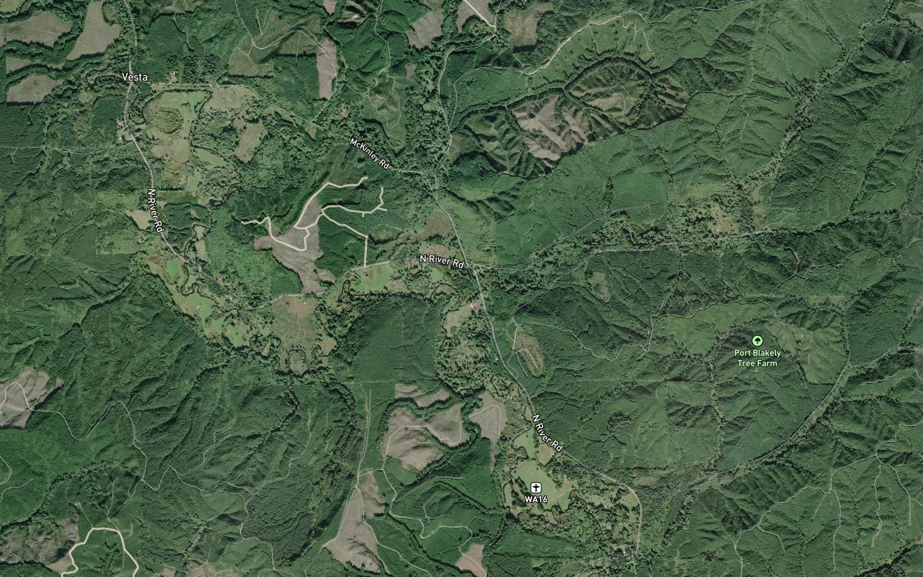 Satellite map of the Pioneer Creek