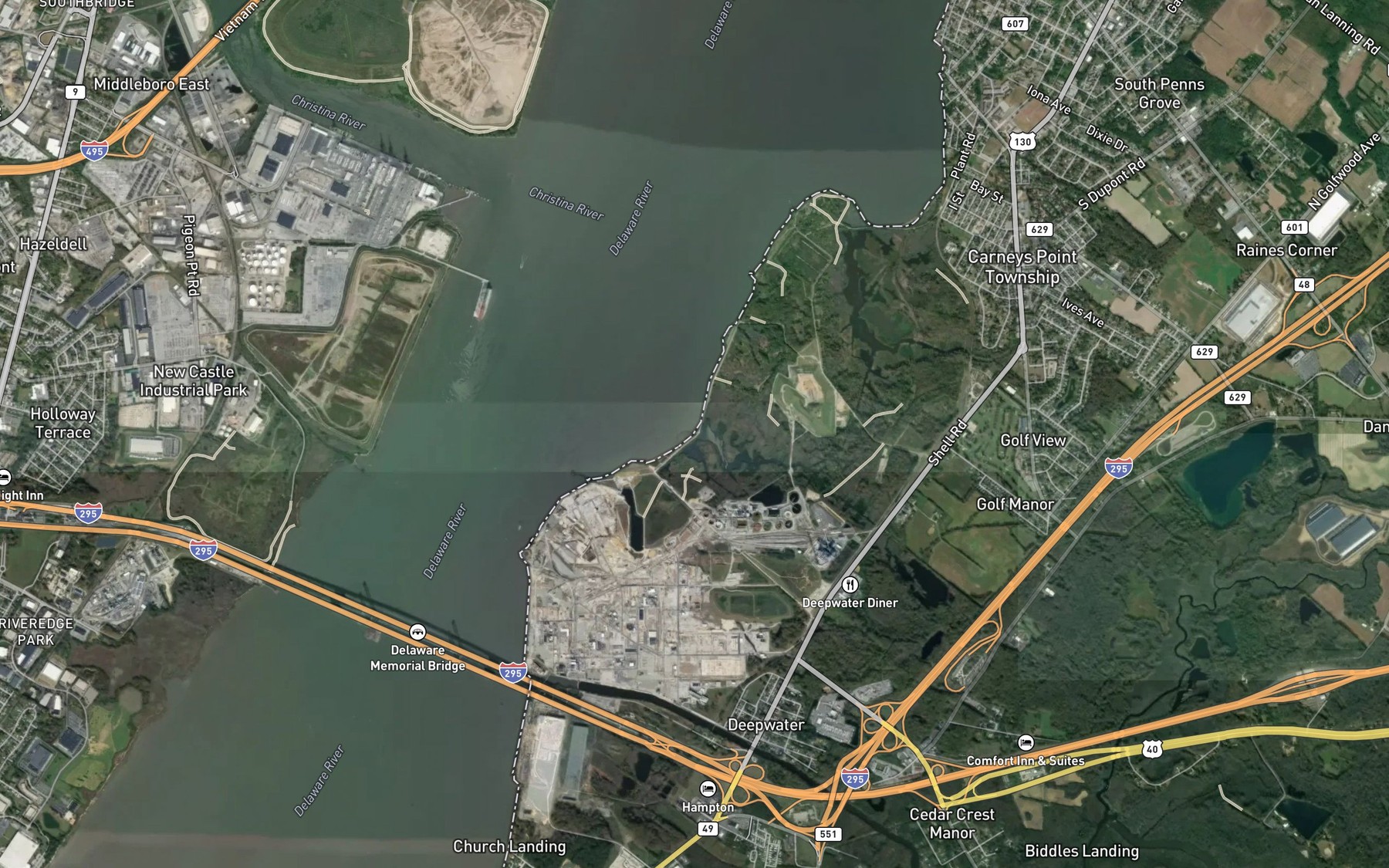 Satellite map of the Whooping John Creek