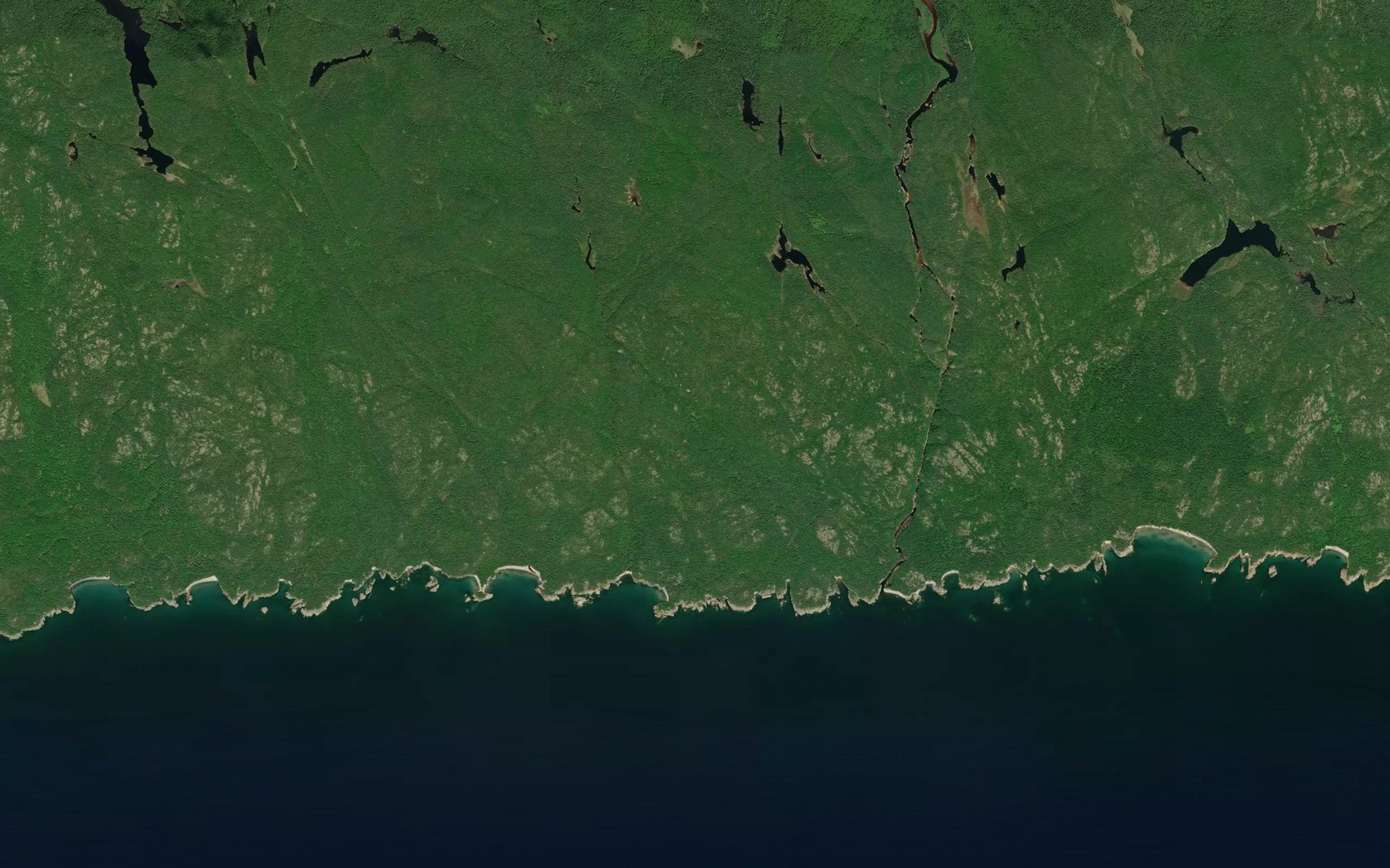 Satellite map of the Makwa River