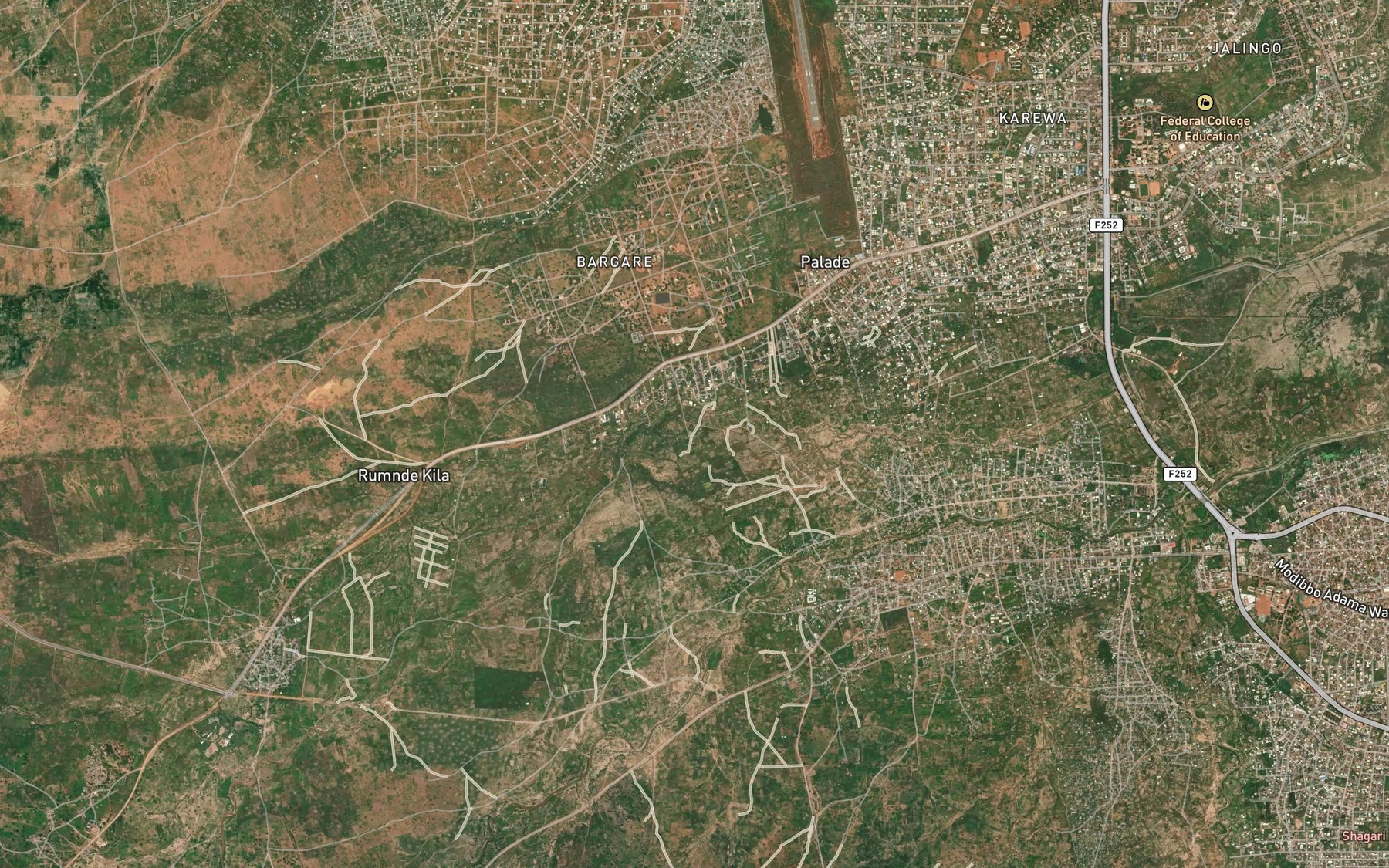 Satellite map of the Mayo Jerngel