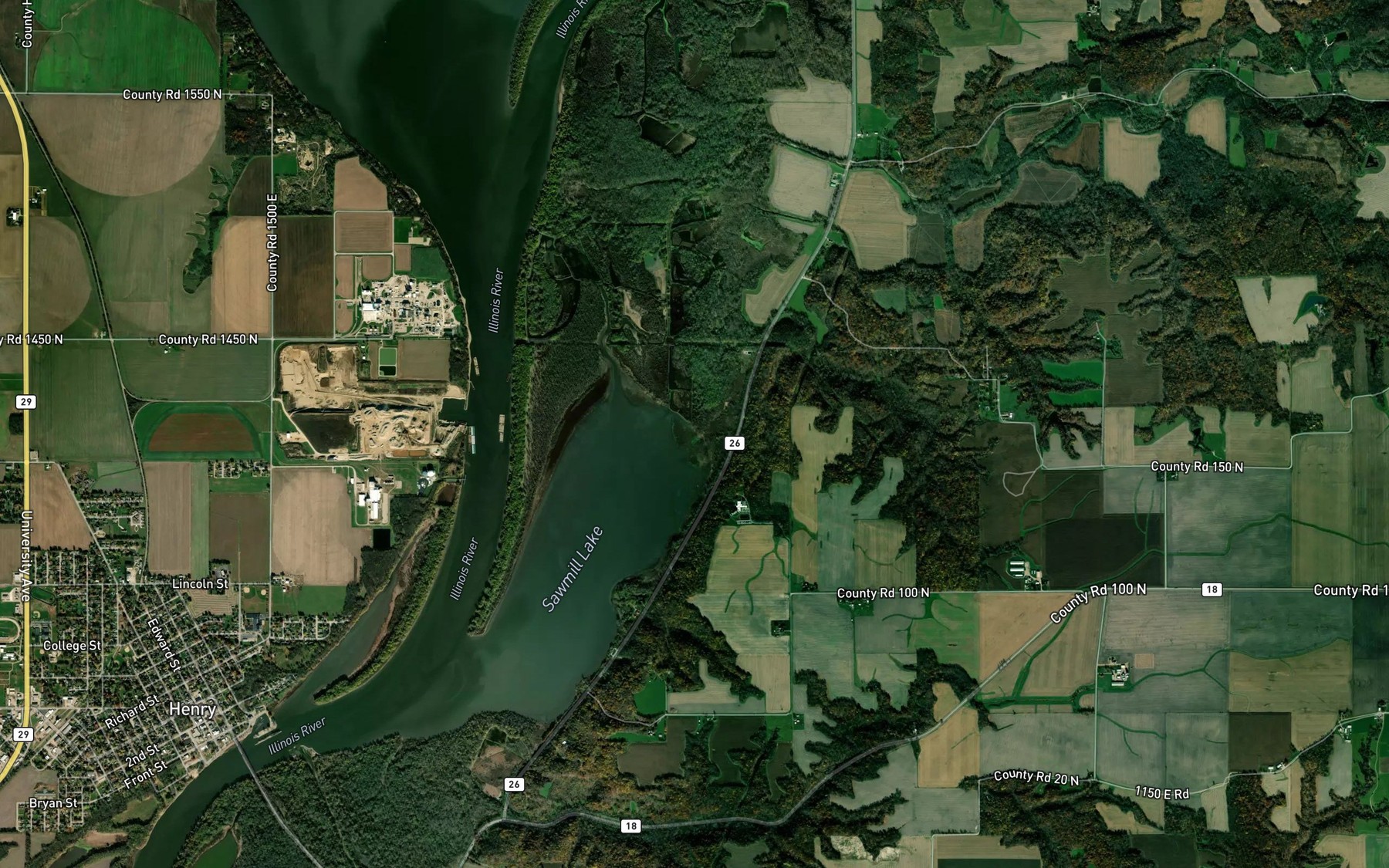 Satellite map of the Poole Creek