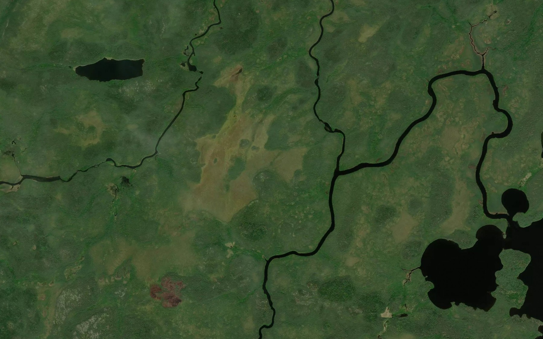 Satellite map of the Rain River