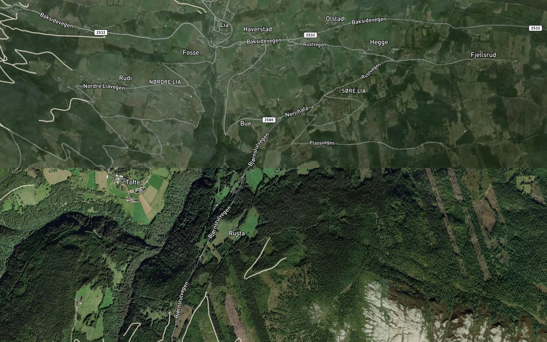 Satellite map of the Rundhobekken