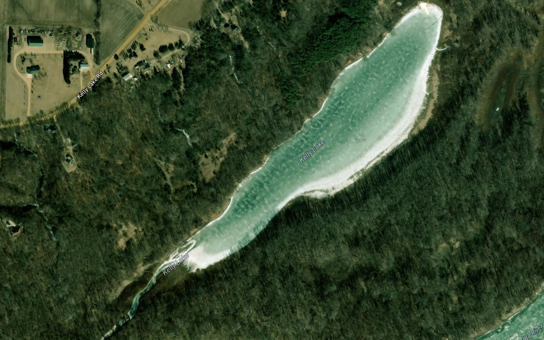 Satellite map of the Kelly Lake