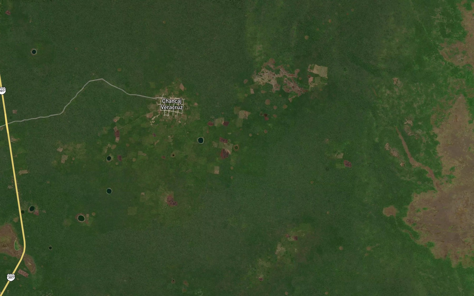 Satellite map of the Laguna Kan Ha