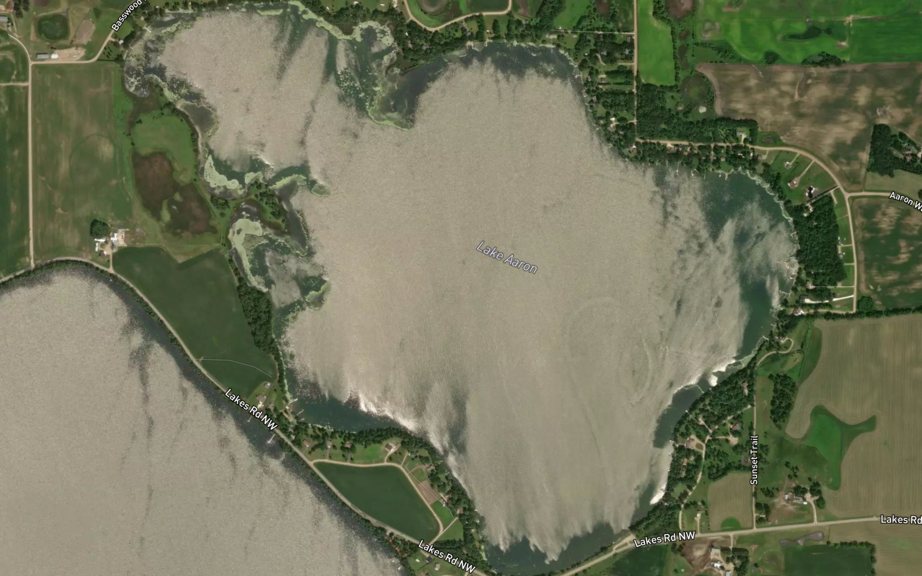 Satellite map of the Lake Aaron