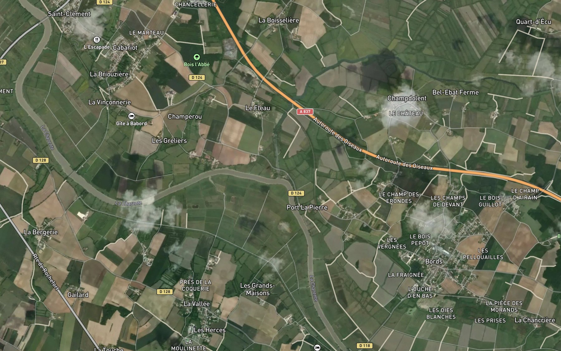 Satellite map of the Boutonne