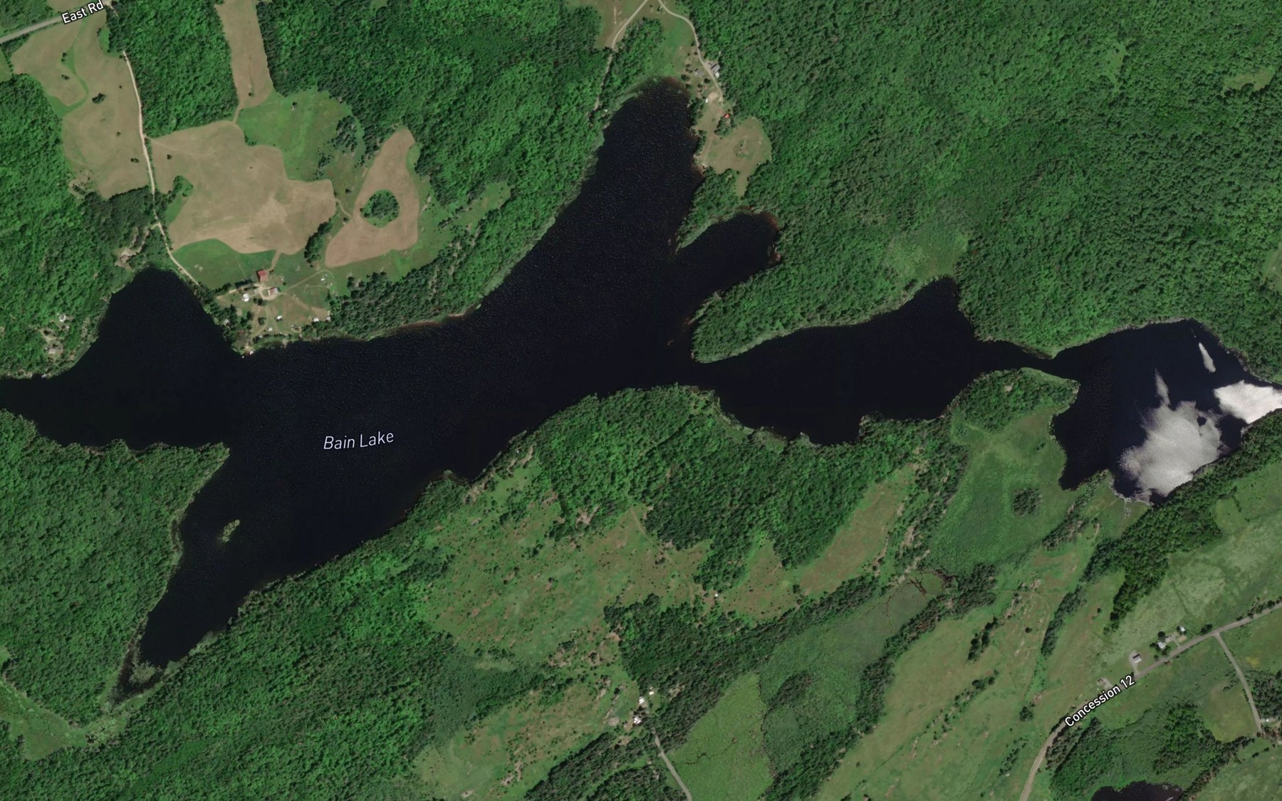 Satellite map of the Bain Lake
