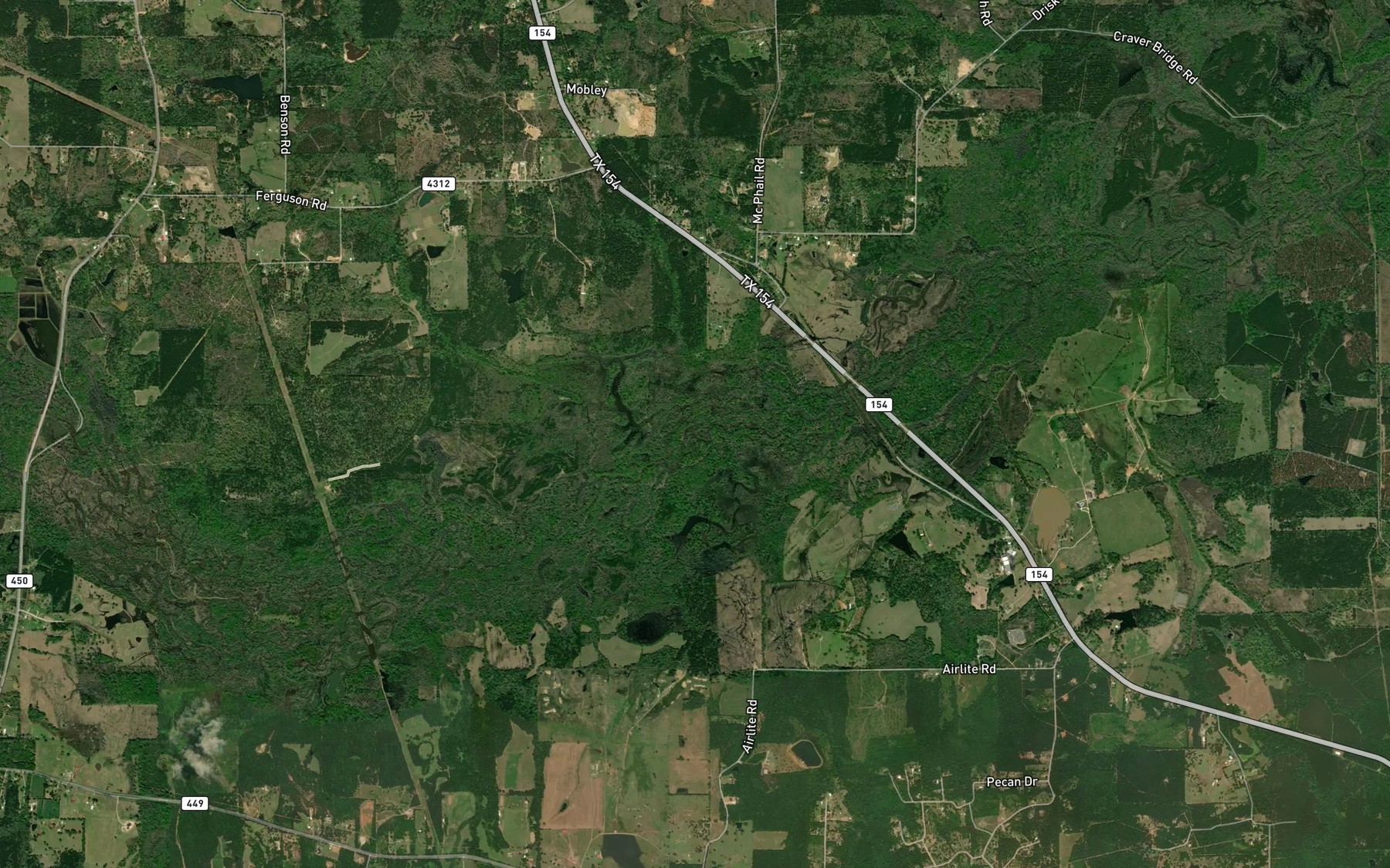 Satellite map of the Lick Creek