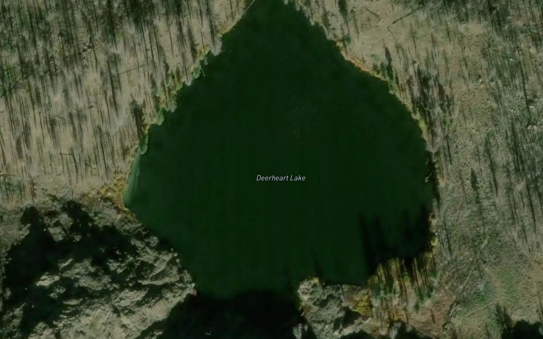 Satellite map of the Deerheart Lake