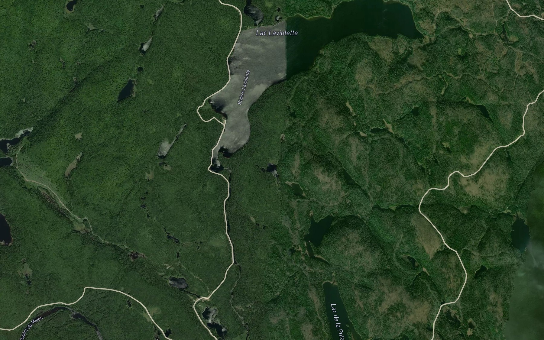 Satellite map of the Premier lac en Coeur