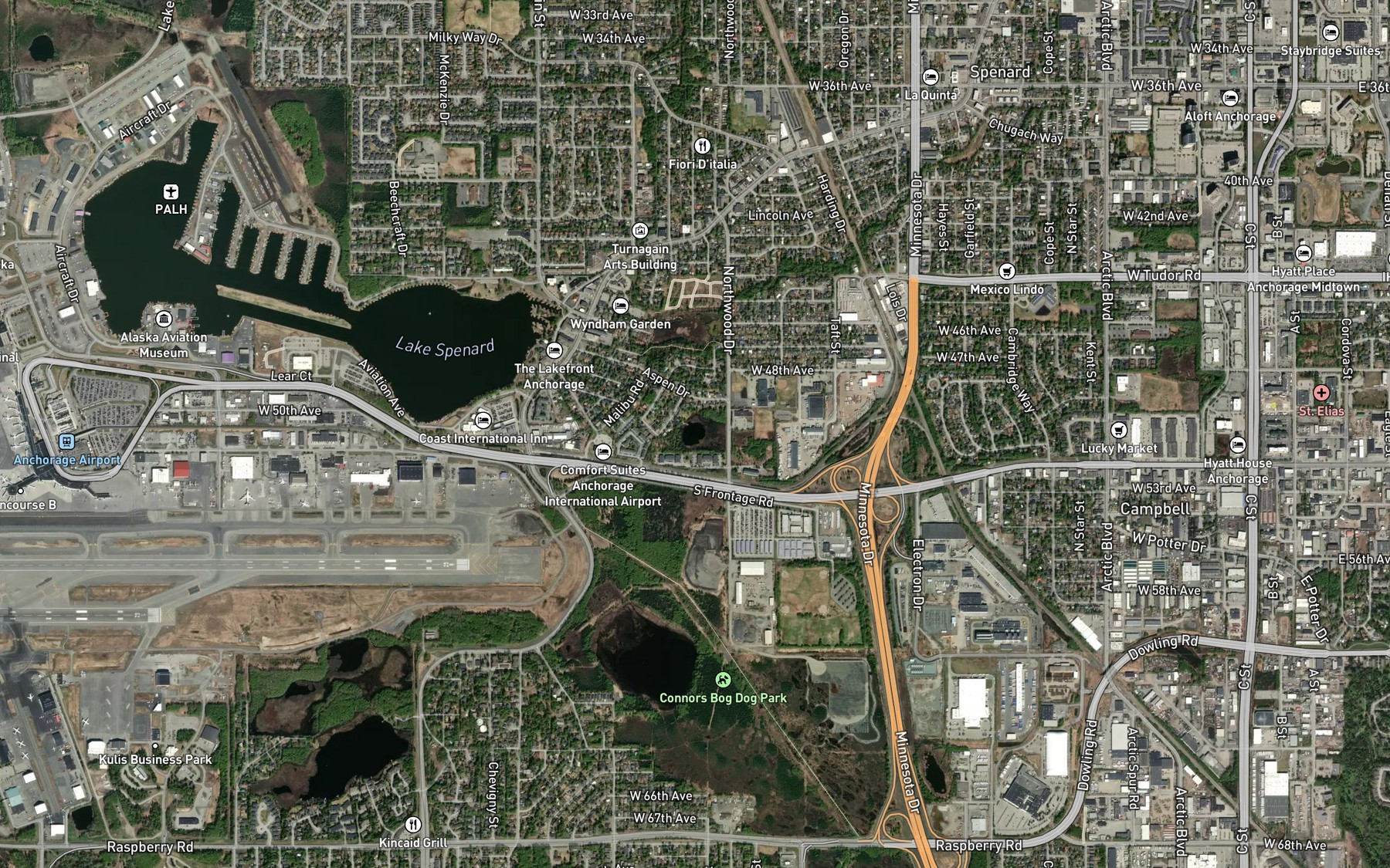 Satellite map of the Bentzen Lake