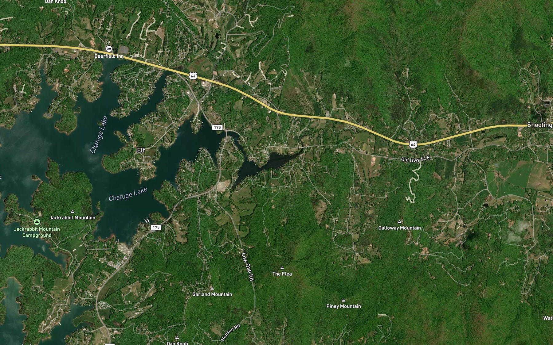 Satellite map of the Penland Branch