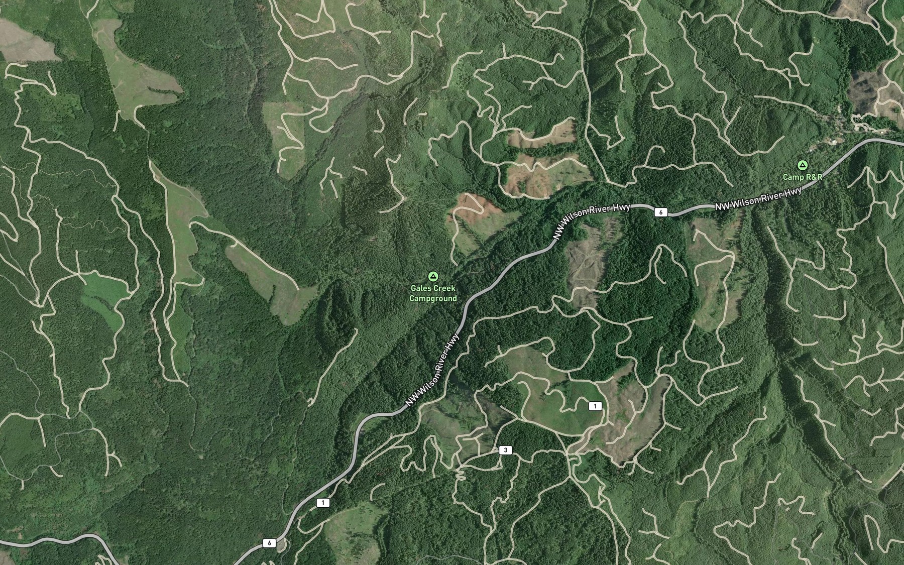 Satellite map of the Low Divide Creek