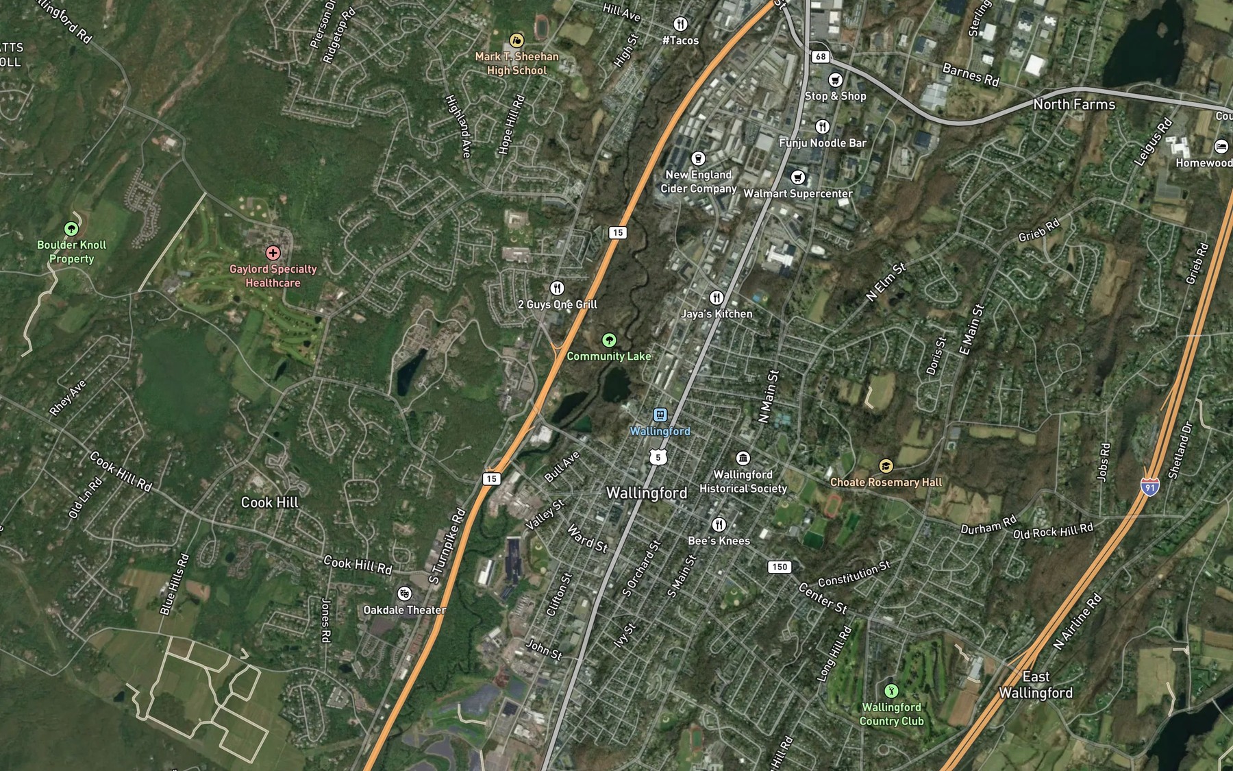 Satellite map of the Community Lake