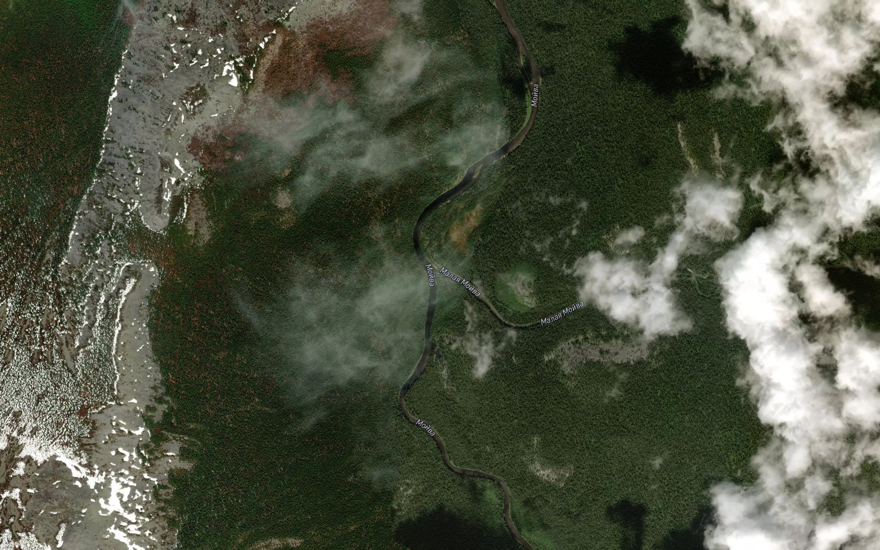 Satellite map of the Malaya Moyva