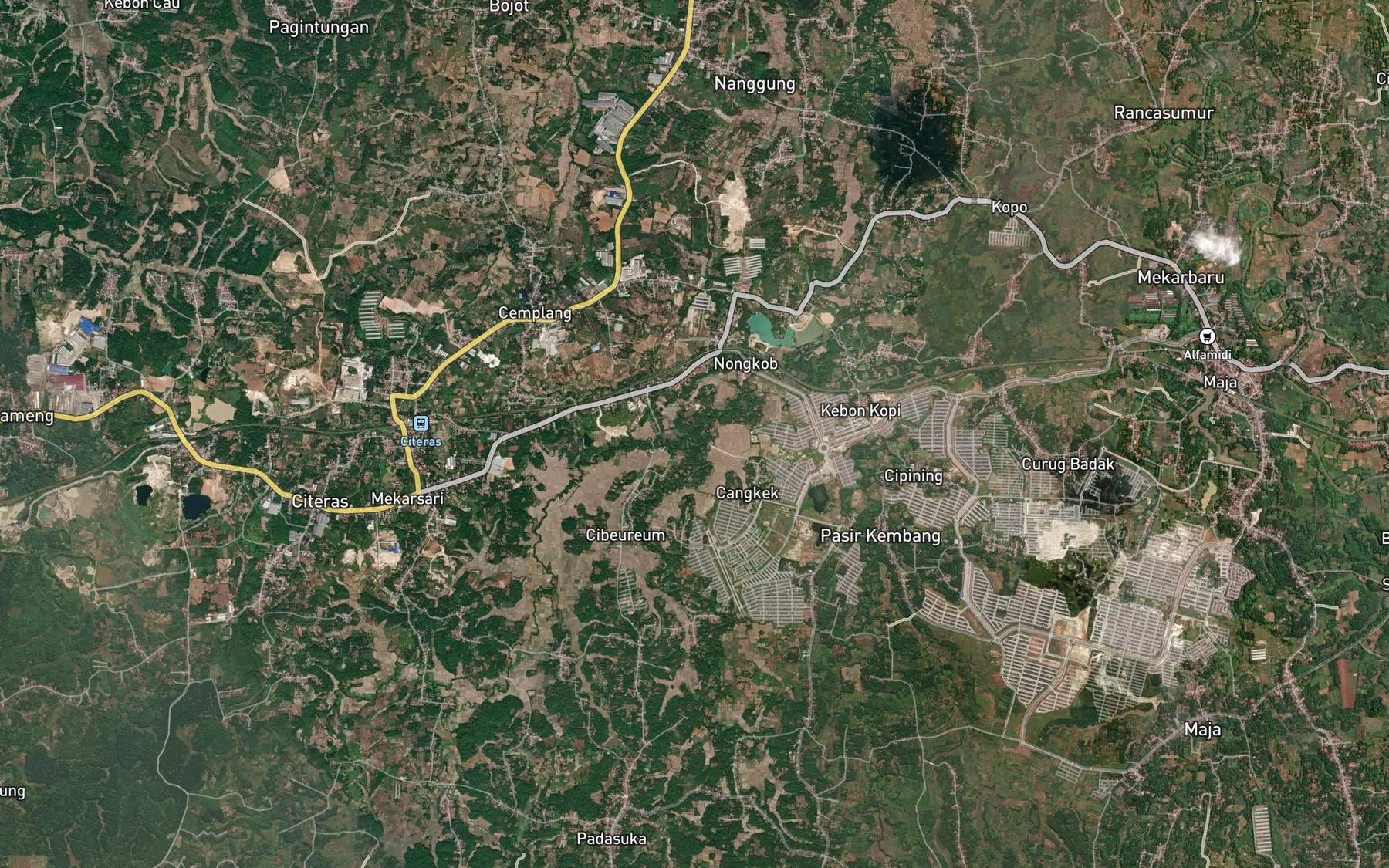 Satellite map of the Ci Jambalaung