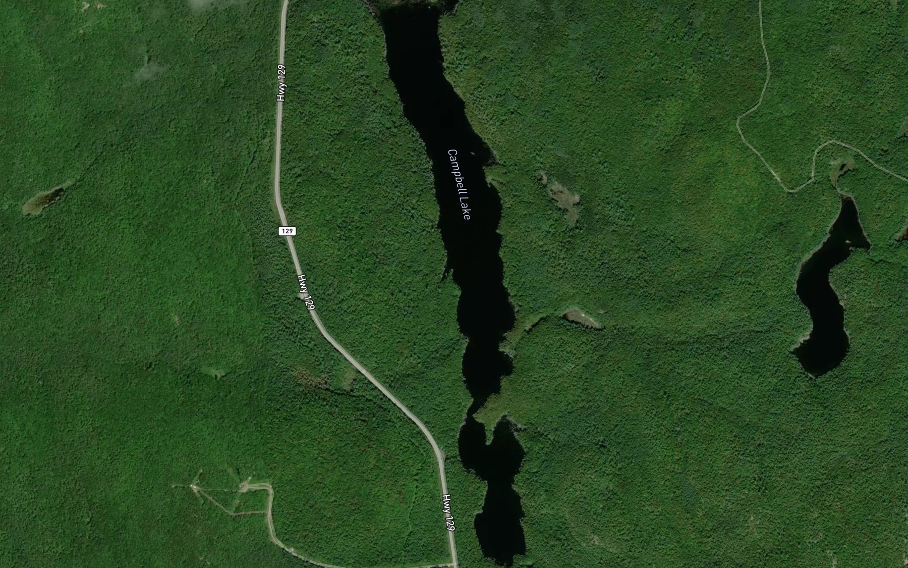 Satellite map of the Campbell Lake