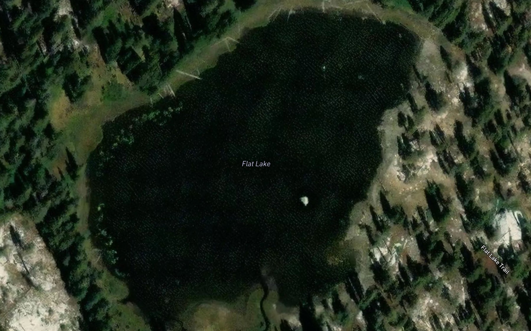Satellite map of the Flat Lake