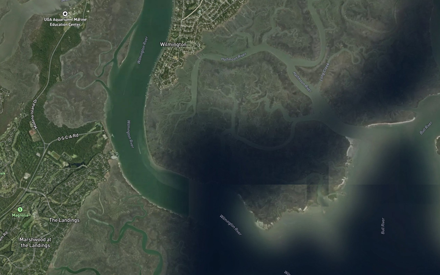 Satellite map of the Seine Creek