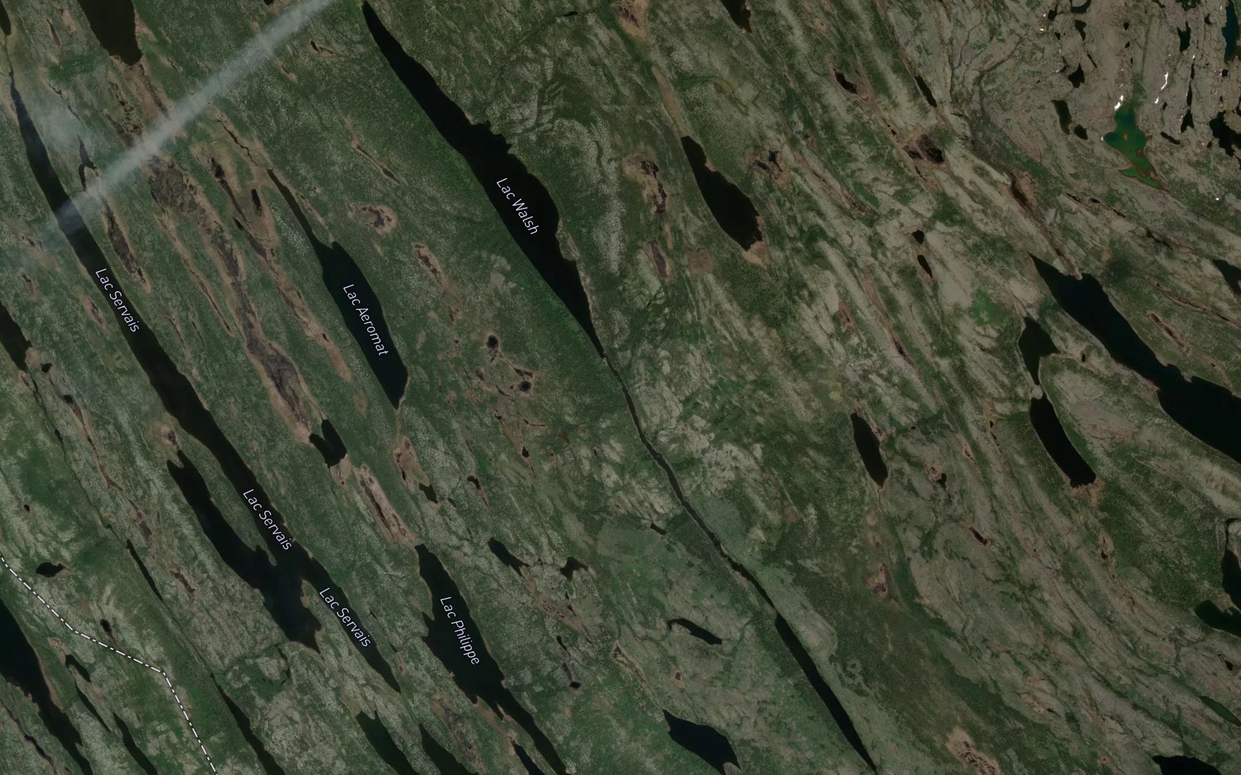 Satellite map of the Lac Walsh