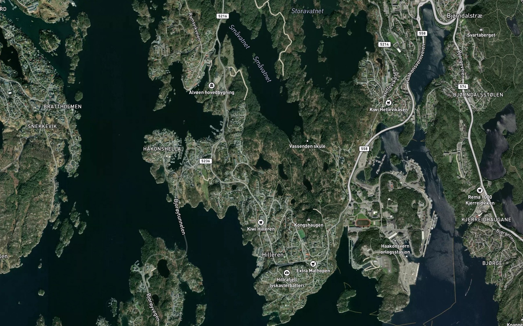Satellite map of the Ytste Rotatjorna
