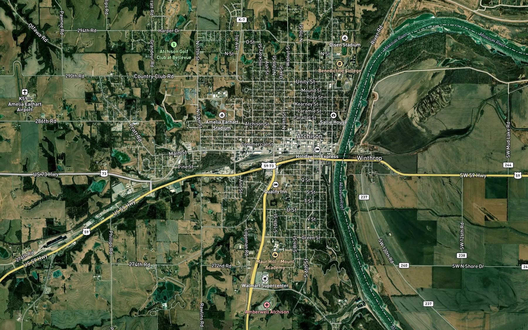 Satellite map of the Brewery Creek
