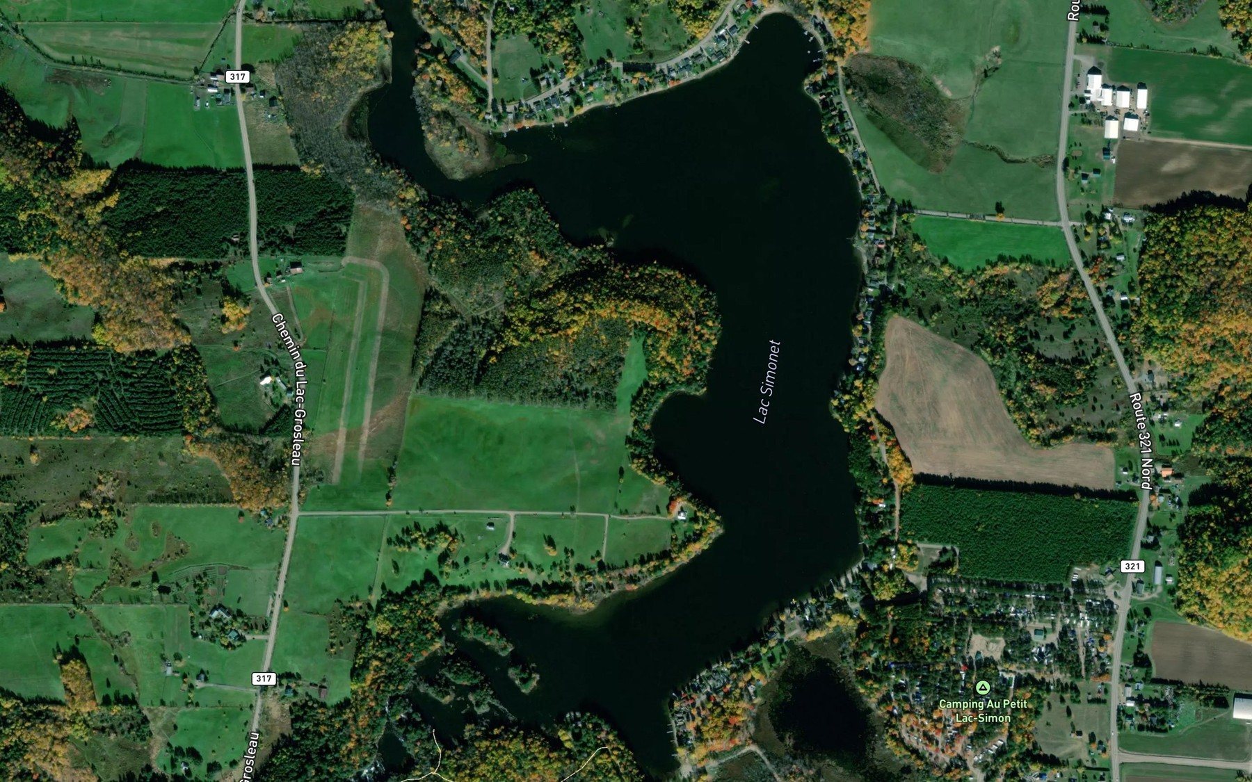 Satellite map of the Lac Simonet