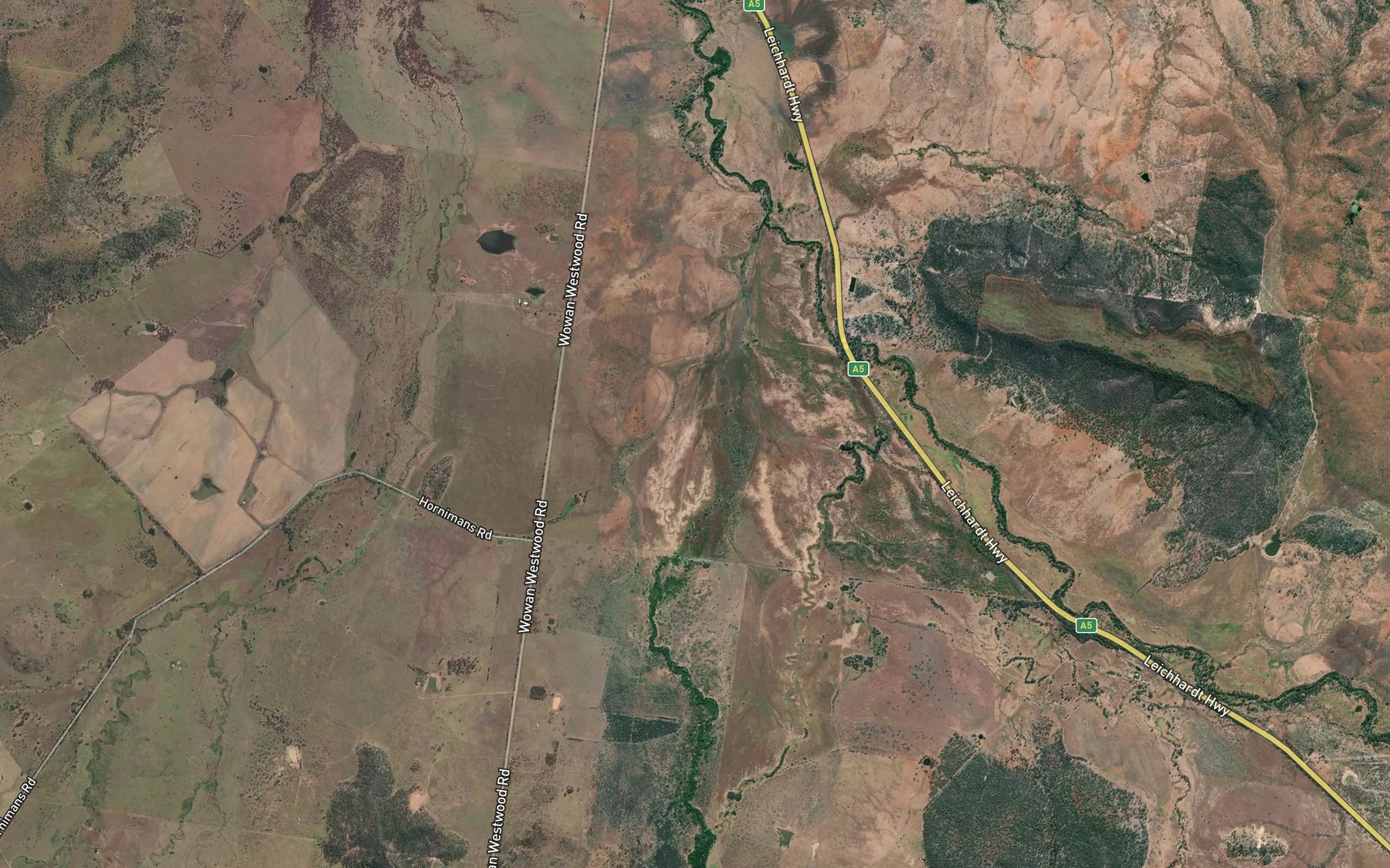 Satellite map of the Pheasant Creek
