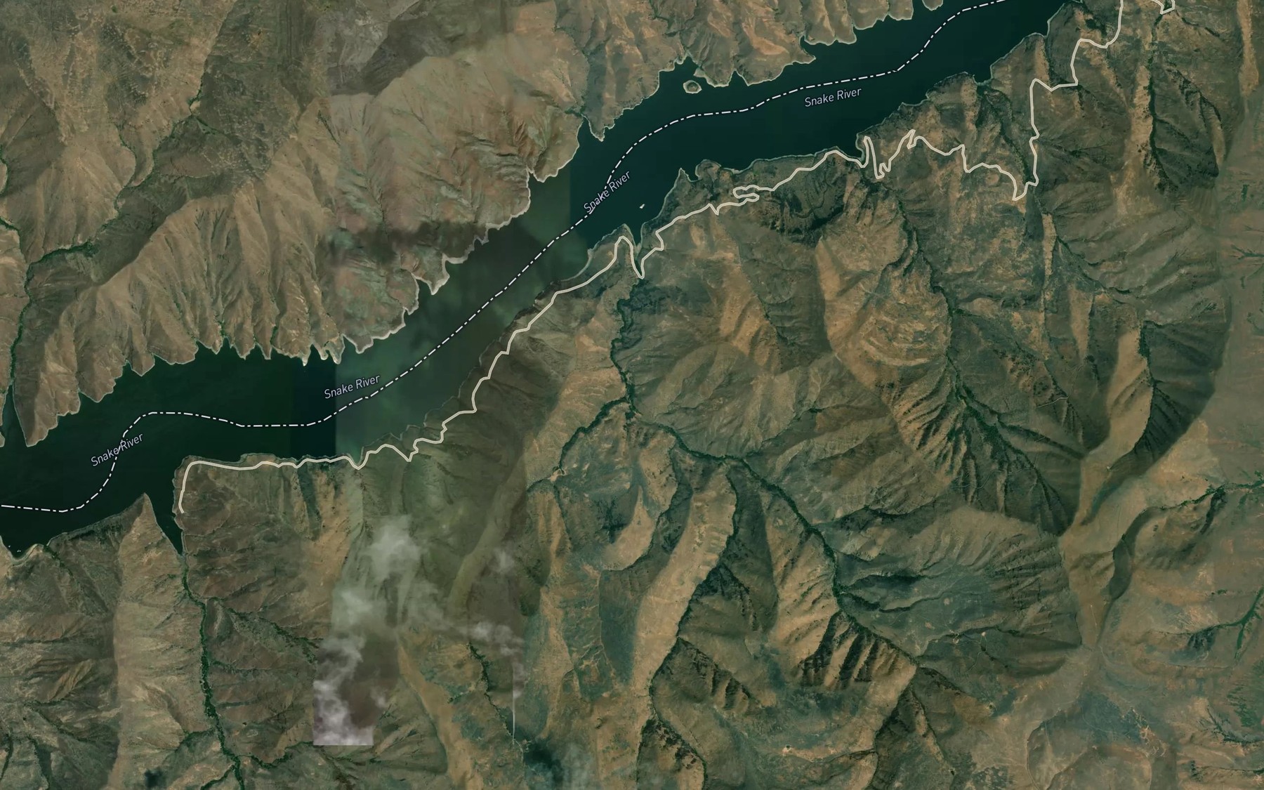 Satellite map of the Cow Creek