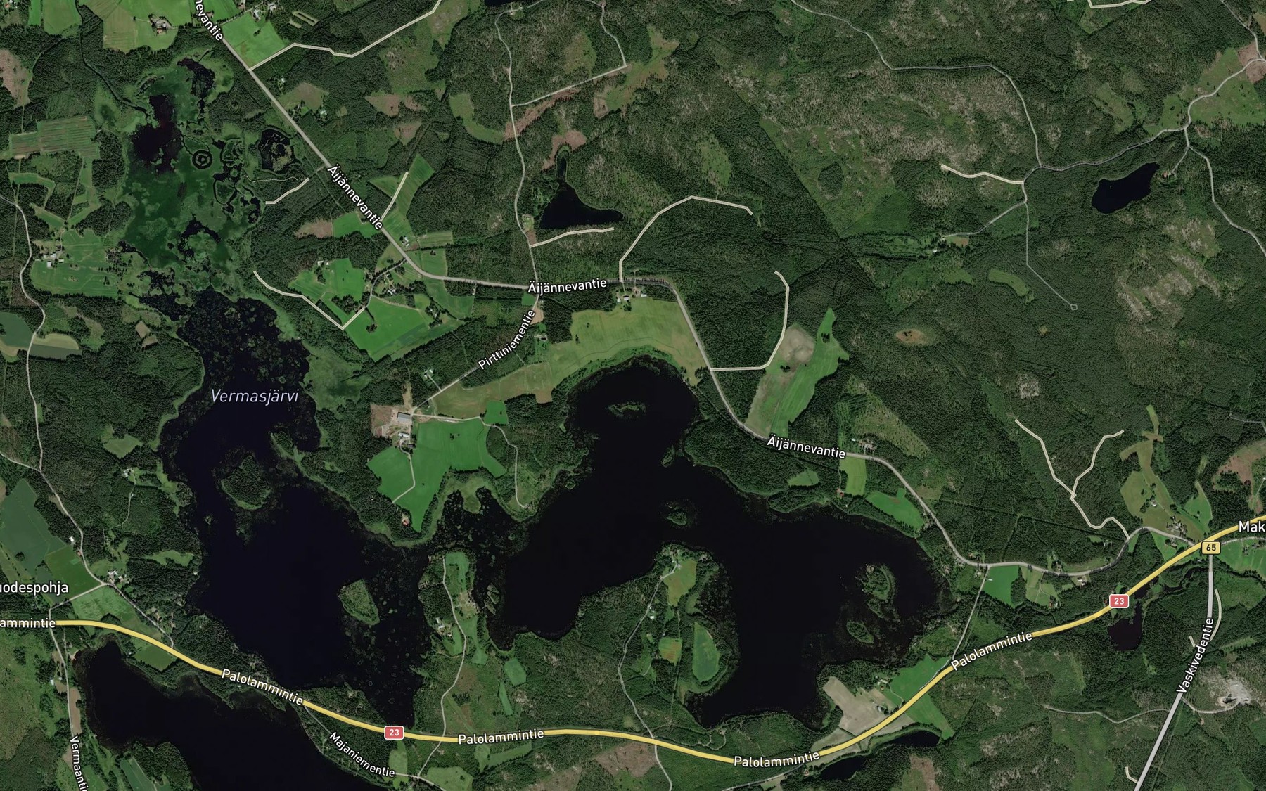 Satellite map of the Linnanlahti