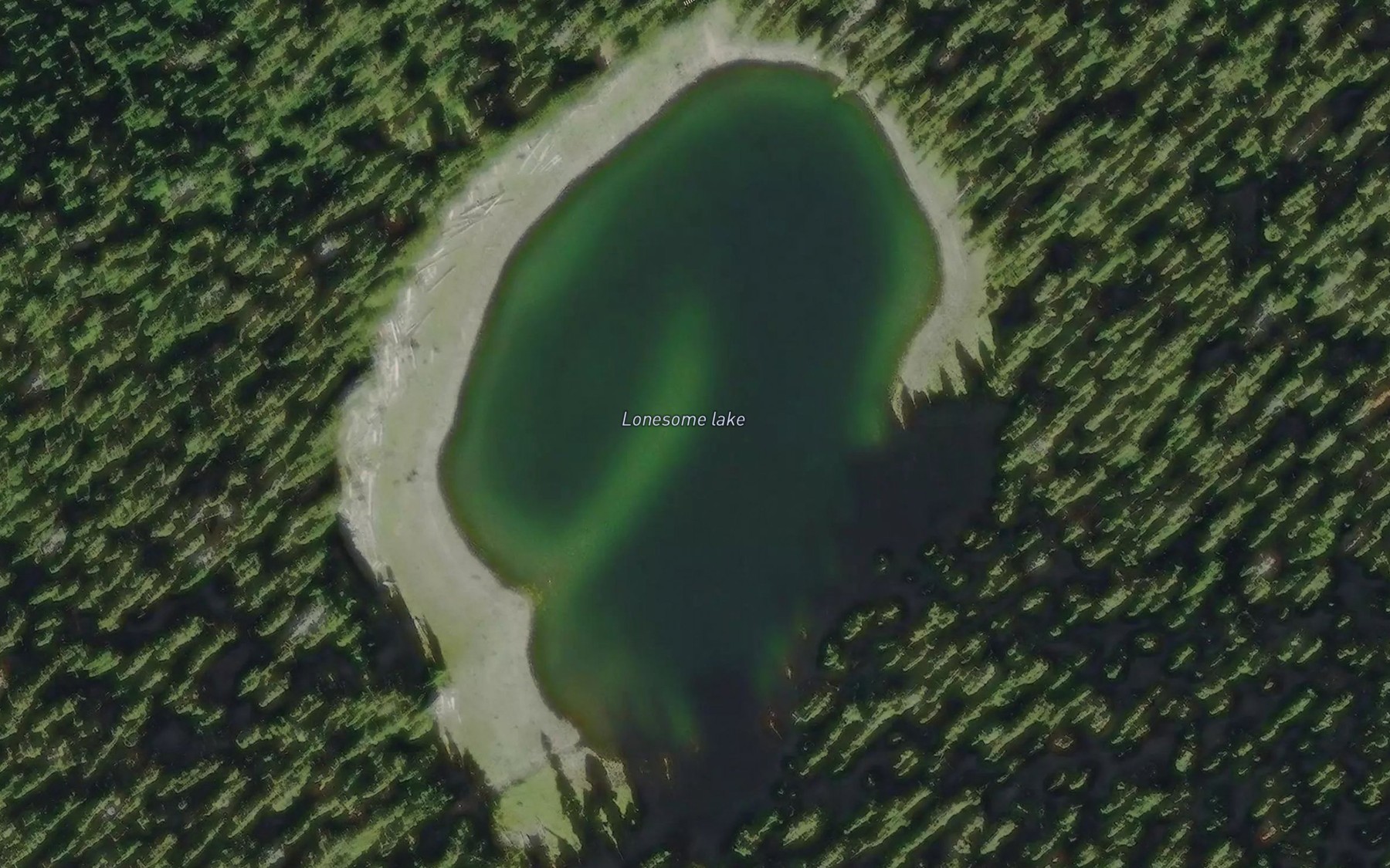 Satellite map of the Lonesome Lake
