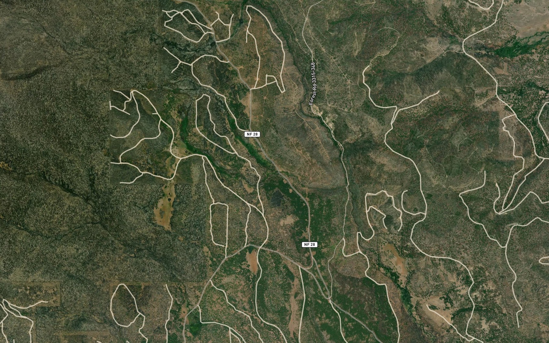 Satellite map of the South Fork Beaver Creek